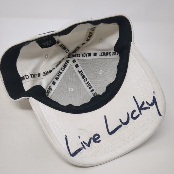 Black Clover USA Flag Fitted Baseball Hat White Medium Live Lucky - Picture 7 of 9